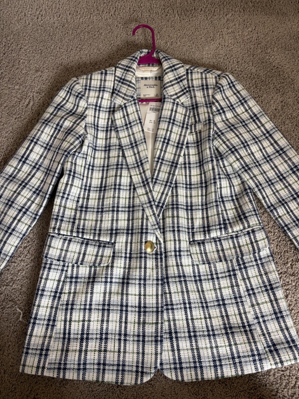 Abercrombie & Fitch tweed blazer size xs NWT - Picture 3 of 5